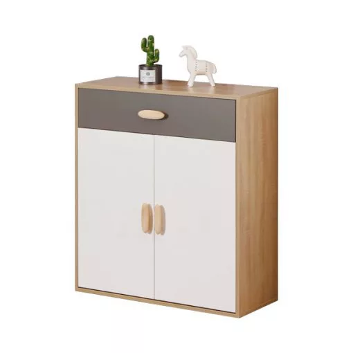 2門木製大櫃桶4層鞋櫃