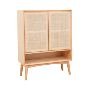 日式實木藤藝鞋櫃 – KNE-JWSR67